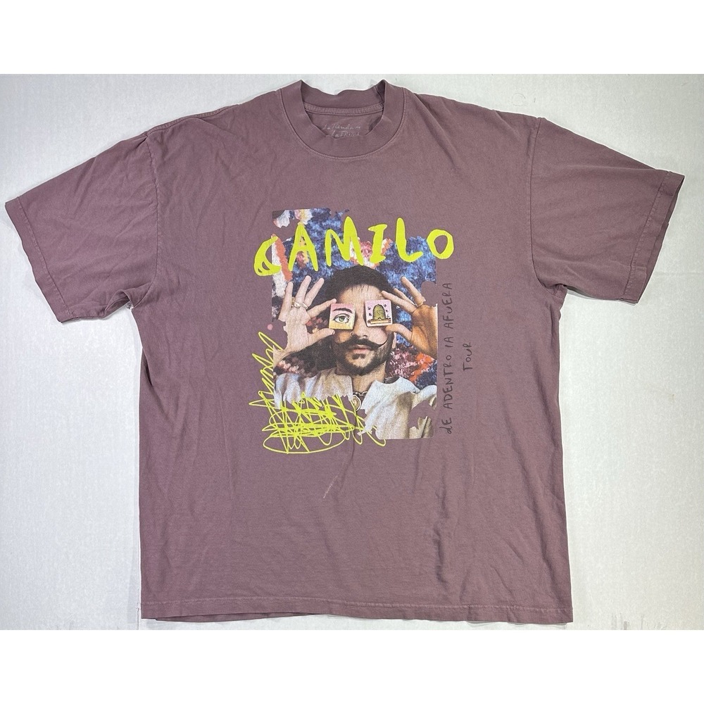 Camilo Tour T-Shirt XL De Adentro Pa Afuera Graphic Tee La Tribu Merch Purple